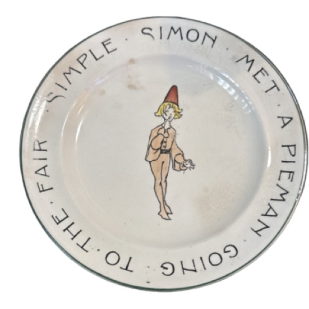 Vintage simple simon Fenton Nursery Rhyme Plate
